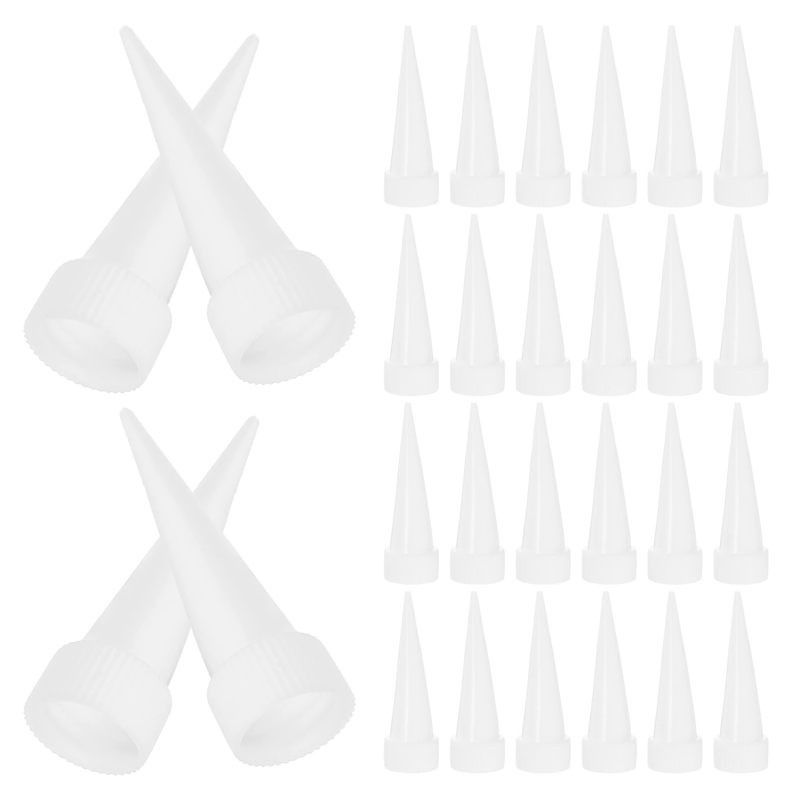 

100pcs Precision Glue Drop Heads White Small Waterproof Plastic Nozzles Caulking Tool Kit Finishing Tips Storage