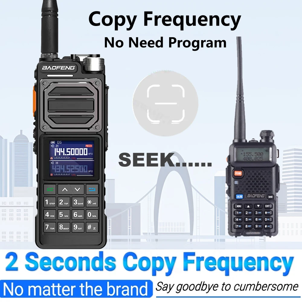 Baofeng BF-X5 Pro Multi-band Walkie Talkie Wireless Copy Frequency NOAA Type-C Charger Long Range UHF VHF 999CH Ham 2Way Radio