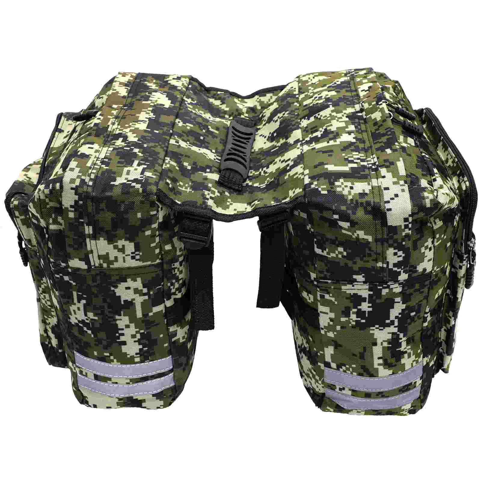 

Waterproof Camo Canvas Rear Seat Bag Saddle Bag Trunk Bag for Mountain Cycling Bike (Green) camo rear seat bag