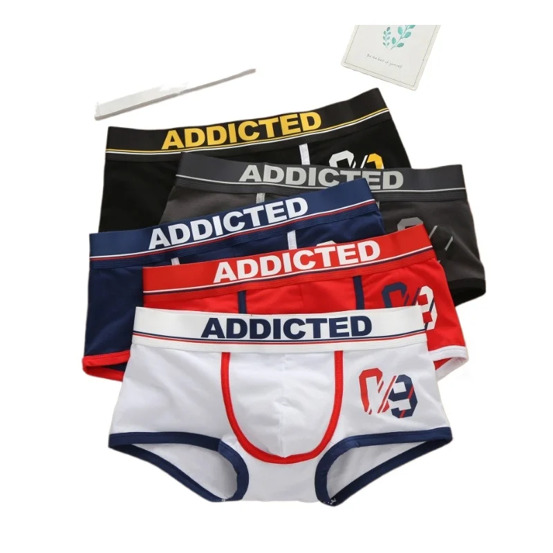 Simple, male alphabet cotton low-rise underwear elastic style fashion trend boxers