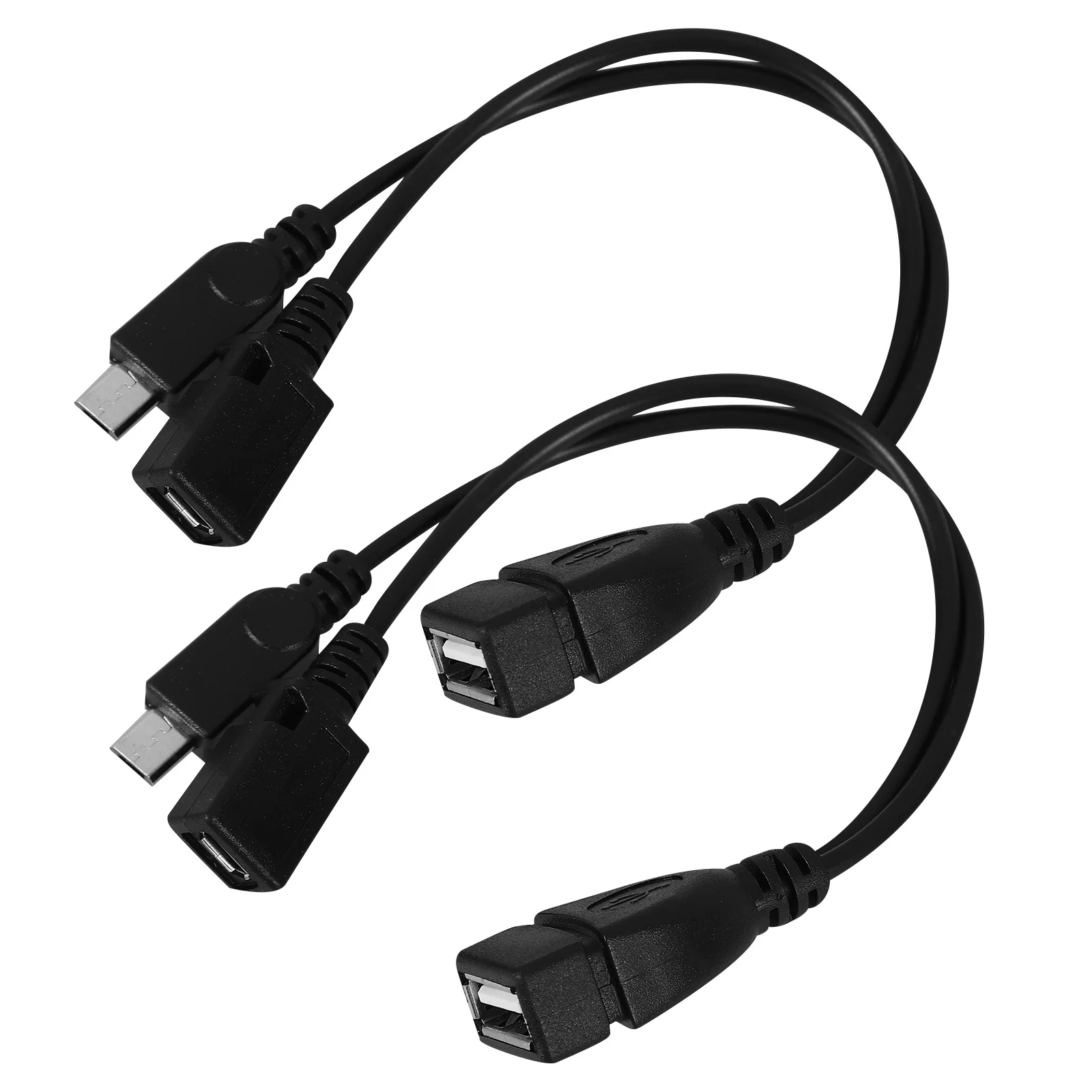 

2Pcs Otg Data Cable Micro USB Male to USB Female Adapter Professional Converter Compatible with Keyboard Mouse Hard Drive