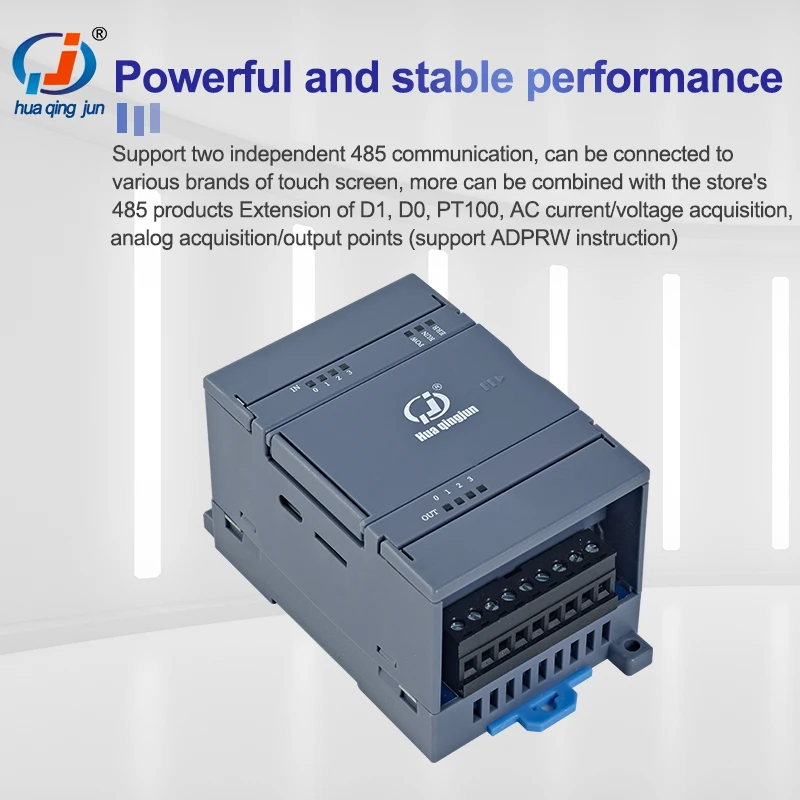 Huaqingjun 4DI 4DO uscita relè PLC RS485 232 schema scala Modbus RTU controllore logico programmabile per contatore di energia