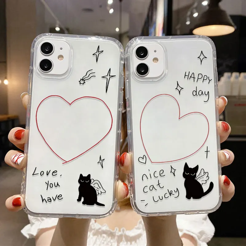 Cartoon Katze Telefon Fall Für Samsung Galaxy S25 Ultra A56 5G A55 A54 A36 A16 S24 S23 Plus A35 a34 A15 A14 A13 Silikon Funda Abdeckung