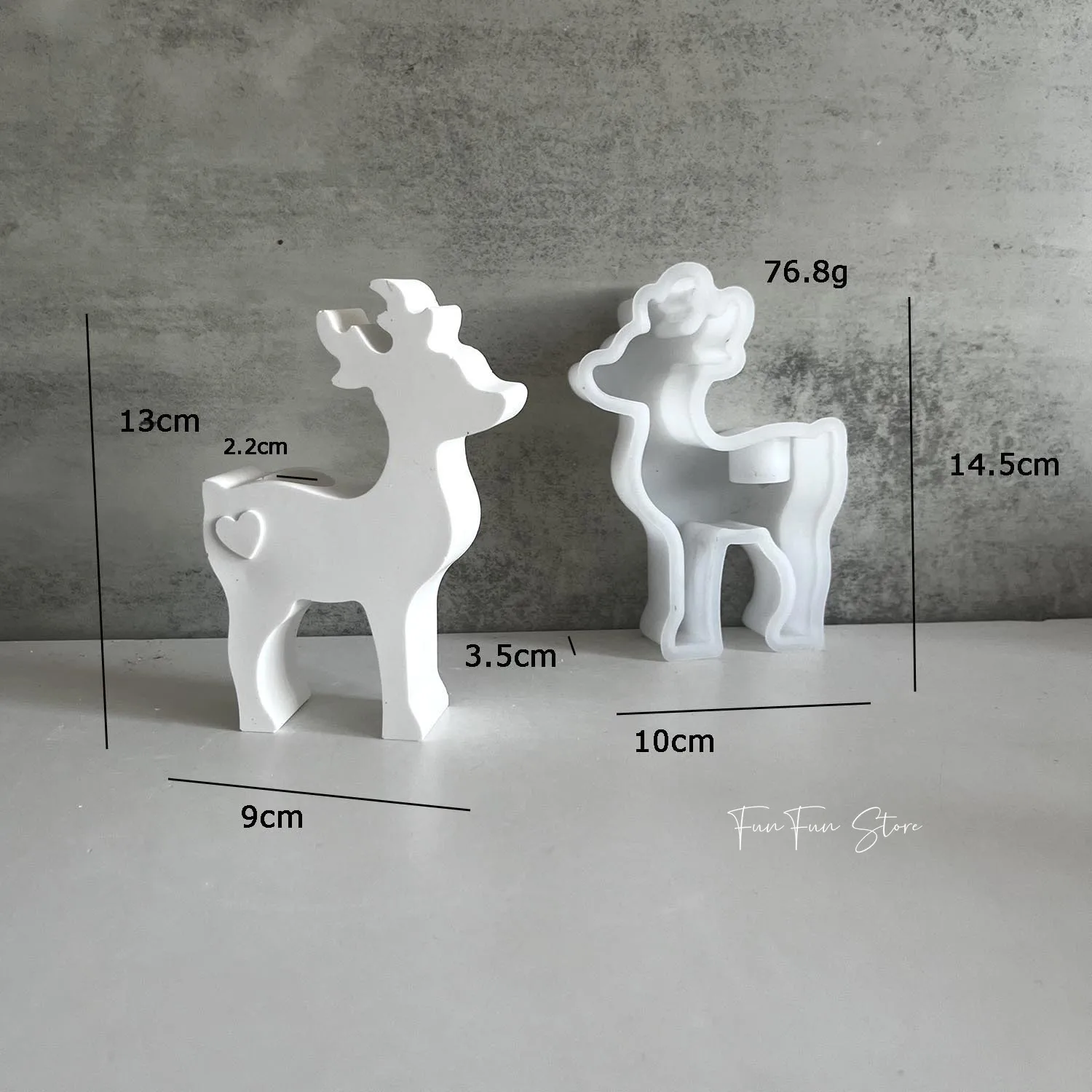 Two Sizes Christmas Deer Scented Candle Silicone Mold Handmade Elk Candle Holder Decoration Plaster Drop Glue Mold Home Decor