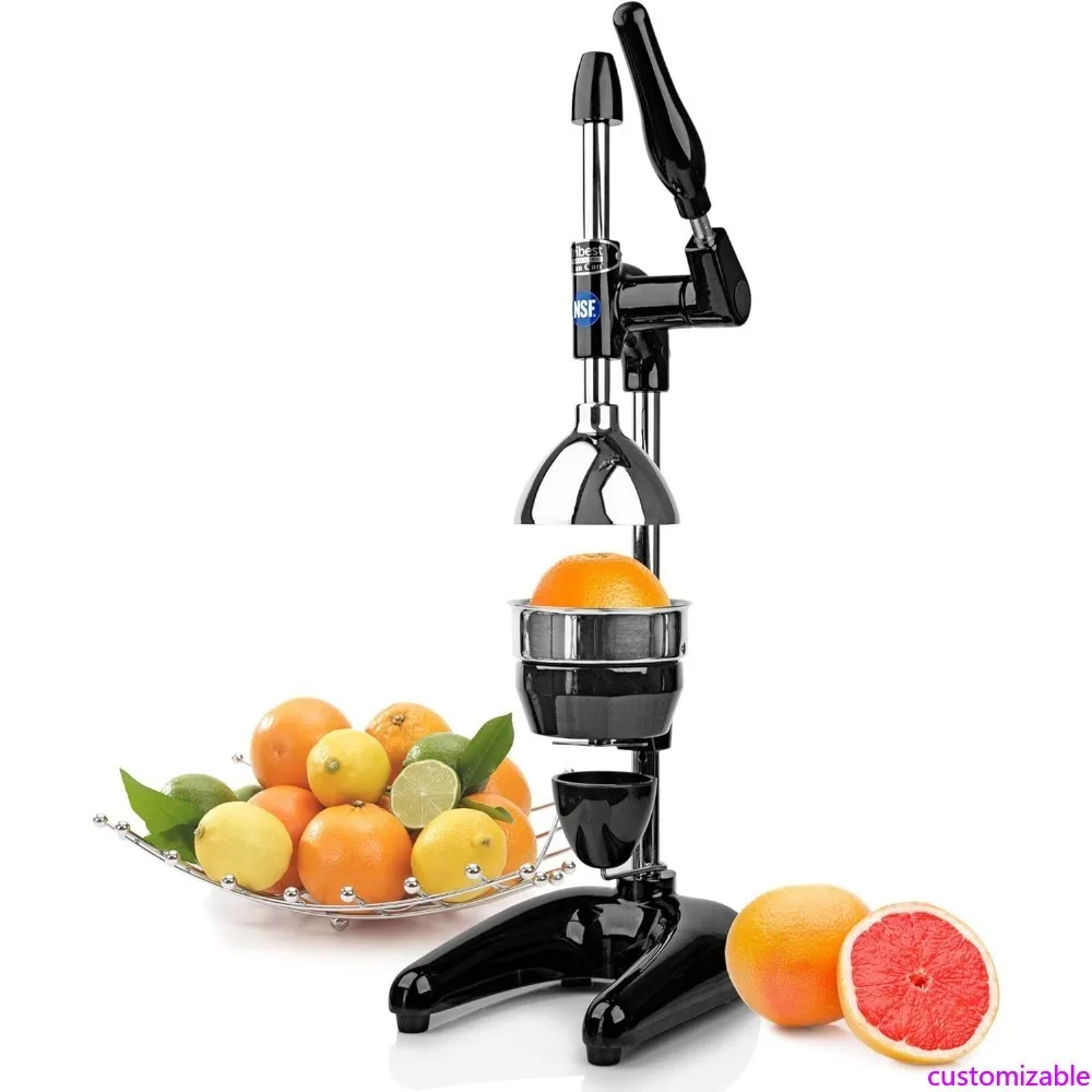 

Customizable Pro MJP-100 Professional Manual Cold Press Juicer Machine for Citrus, Black