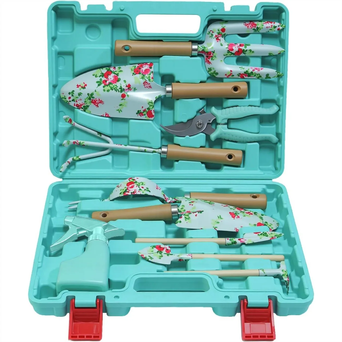 

Light Green 10-Piece Gardening Set with Trowel, Hoe, Shovel & Rake, Ideal Gift for Women Mom Grandma