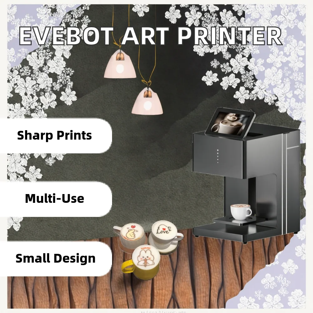 STLF JW لطابعة الطعام التجارية ثلاثية الأبعاد للقهوة |   جديد التلقائي لمس الحبر الصالحة للأكل XP600 طابعة ملصقات صورة شخصية الفن صور L