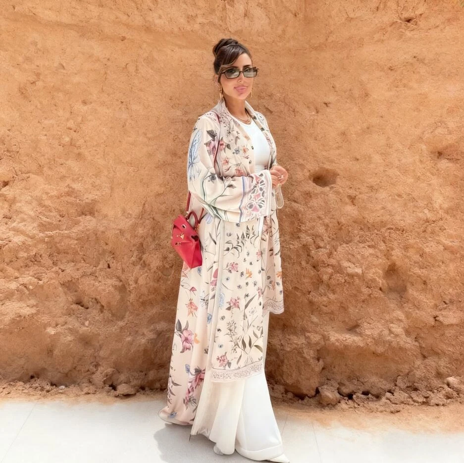 

Ид женский шарф Абая с цветочным принтом хиджаб открытый кардиган праздничное платье мусульманский с длинным рукавом Джалабия Рамадан Абая Кафтан арабский халат