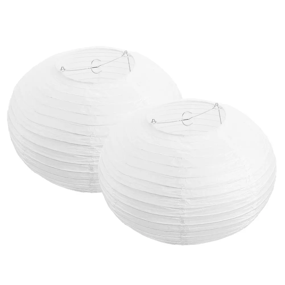 

2 Pcs Paper Lantern Lampshades D30cm H20cm Iron Cover Decorative Light Shades Home Lighting Accessories Soft Diffused