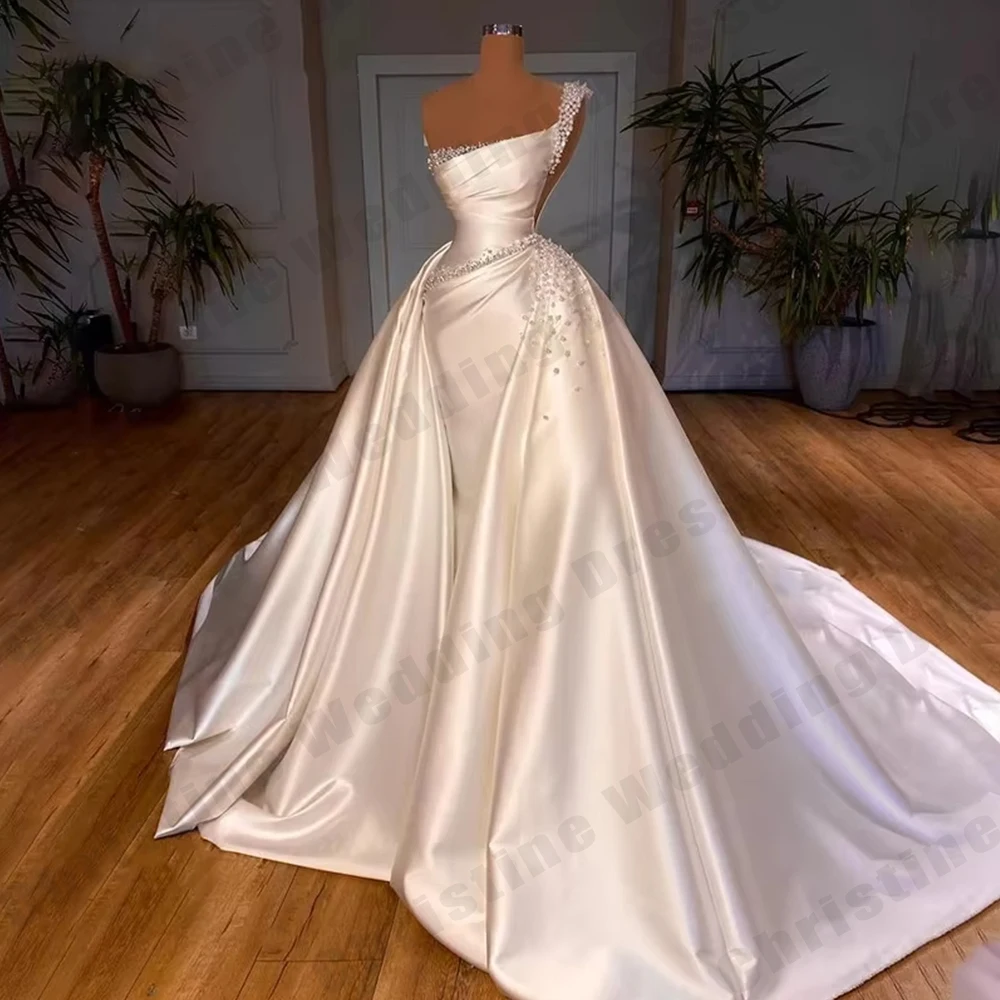 Sexy vestidos de noiva femininos elegante cartões ombro sem mangas princesa vestidos de casamento formal festa de formatura novia personalizado de