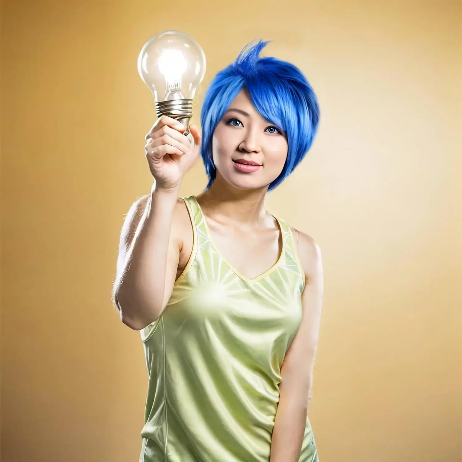 الفرح شعر مستعار قصير أزرق شعر مستعار قصير شائك شعر مستعار أزرق أنيمي لجميع القديسين تأثيري المرأة تأثيري الزي شعر مستعار شعر مستعار اصطناعي #2