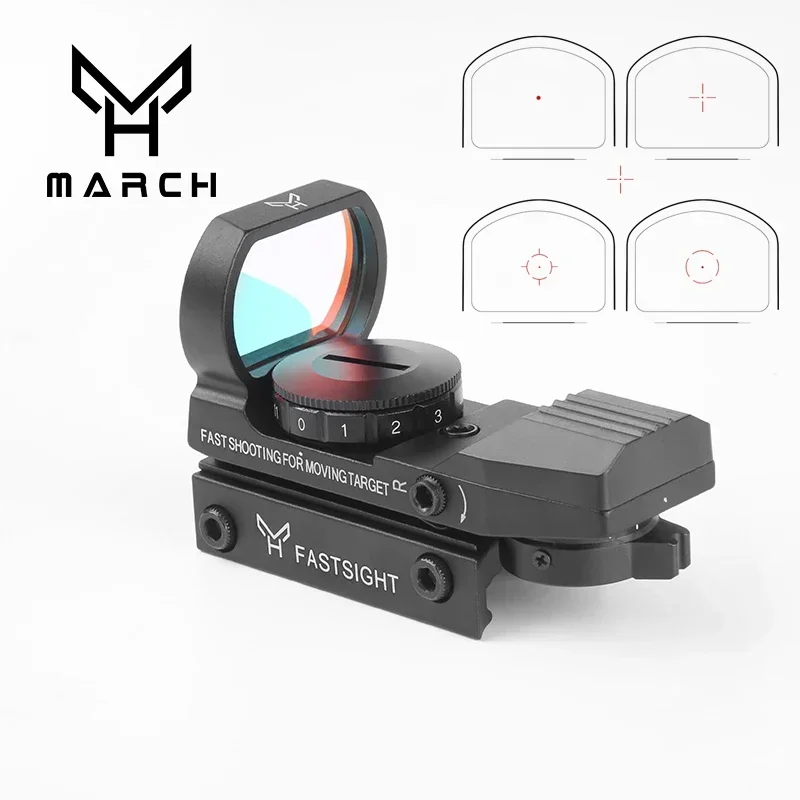 Holographic Red Dot Sight 11/20mm Rail Riflescope Hunting Optics Reflex 4 Reticle Tactical Scope Collimator Sight