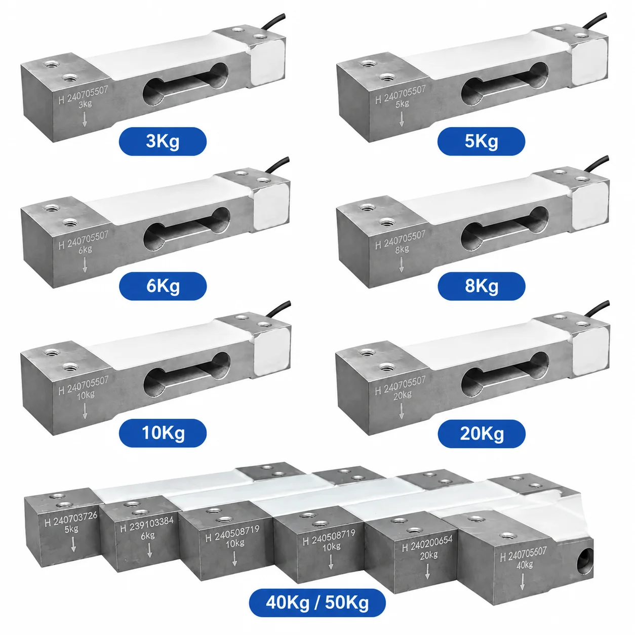 DIYmall High Precision Load Cell Sensor 3Kg 5Kg 6Kg 8Kg 10Kg 20Kg 40kg 50Kg Upgraded Model 130-1A for Industrial Scales