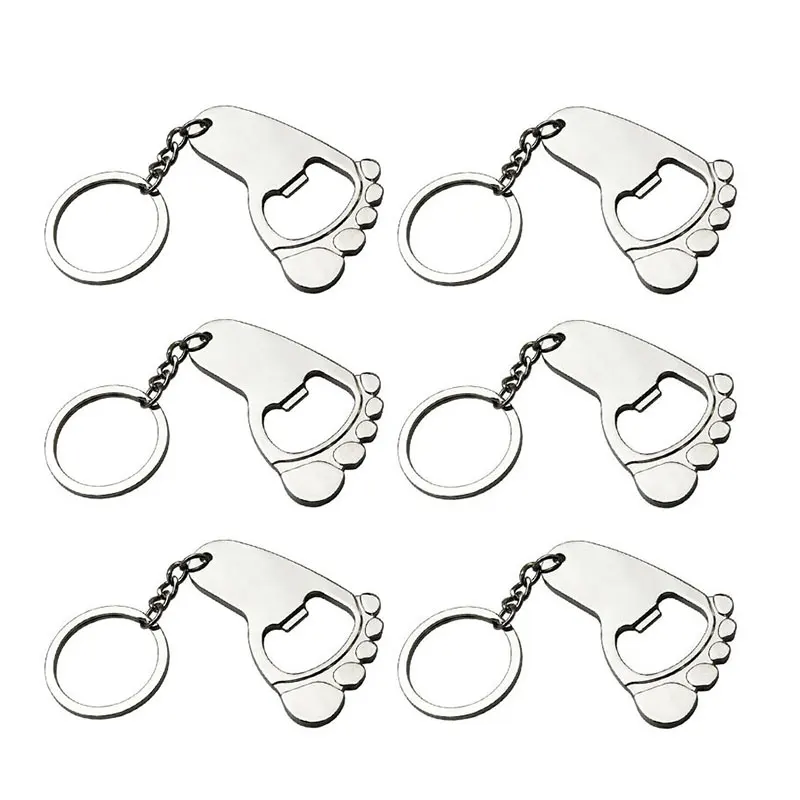 60Pcs Gift Keychain Big Foot opener Keyring Foot Pendant