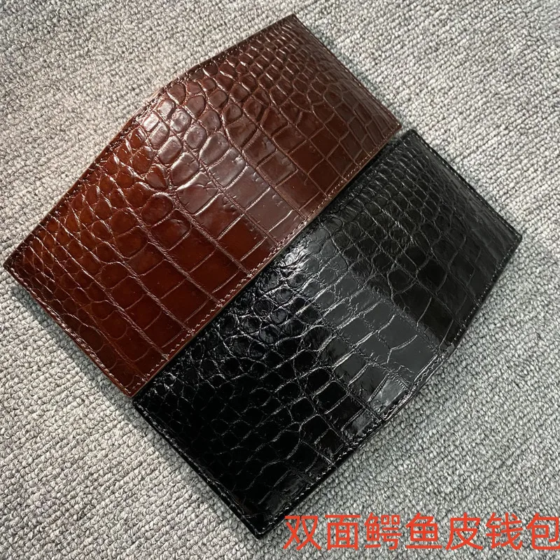 

New Fashion Thai Skin Men's True Crocodile Belly Casual Genuine Leather Wallets Females Trend Short Clip Card Bags Men‘s Wallets