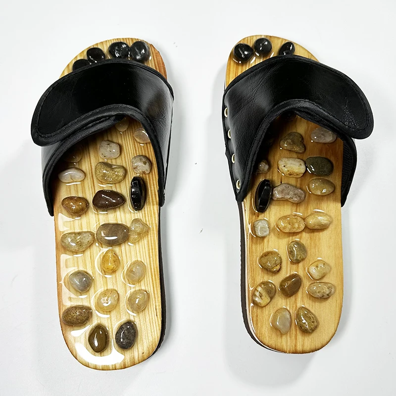 

Hot pebbles acupuncture magnetic massage slippers comfortable health care men and women foot pain relief