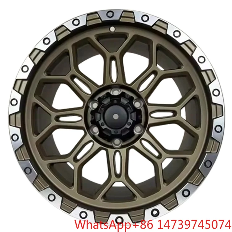 17x9.0J 5-6 Hole Universal Off-Road Alloy Rims, PCD 114.3/139.7 ET0-10, Black Machine Face Car Wheels