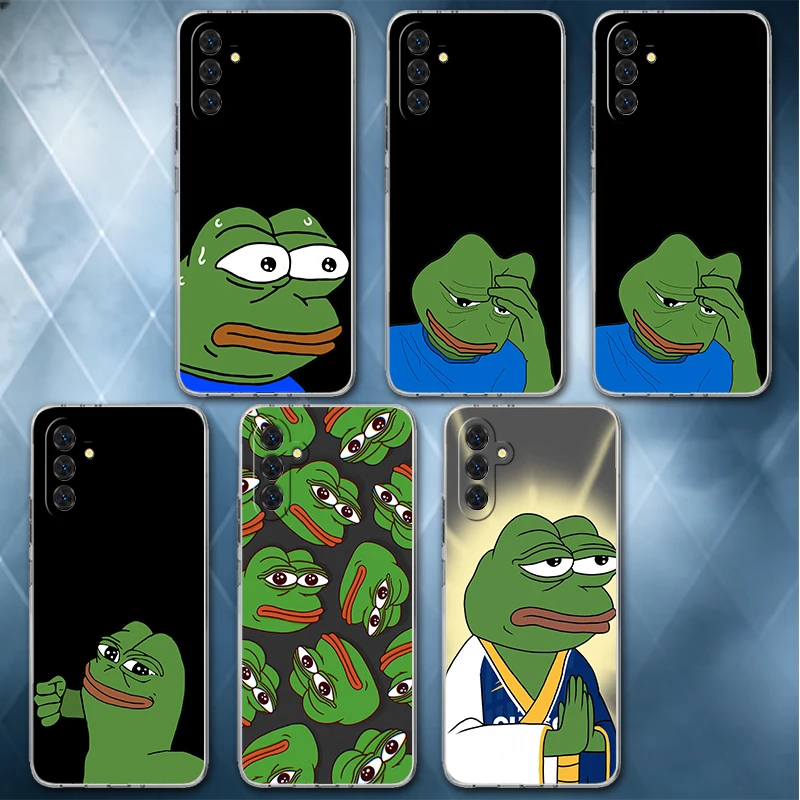 Funny Sad Forg P-Pepe Meme Soft Phone Case For Samsung A57 A17 A56 A16 A55 A15 A54 A14 A53 A13 A52 A12 A37 A36 A35 A34 A33 A26 A
