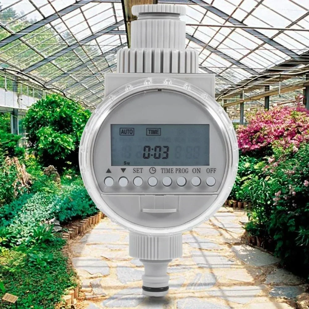 Irrigation Controller Solar Powered Auto Watering Timer with LCD Display for Garden Landscape Efficient Water Management