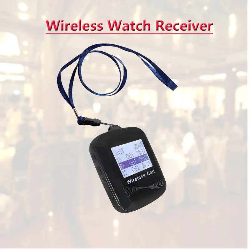 

QWICALL Waterproof Wireless Watch Receiver Pager 433.92mhz Russian Language Restaurant Calling Paging System, Hotel, Waiter Call