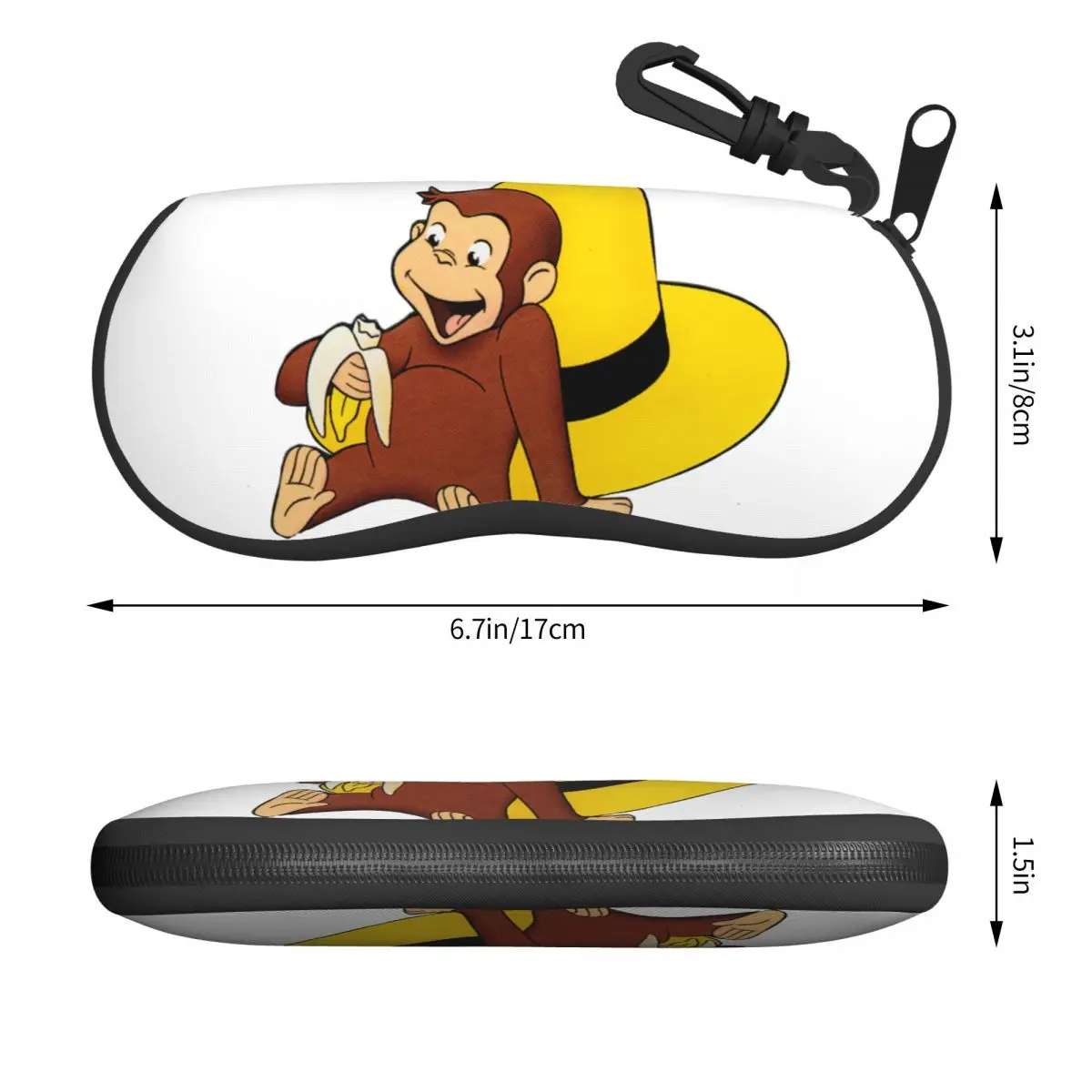 Custom Curious George Cute Funny Glasses Case Cool TV series Shell Eyeglasses Case Sunglasses Box