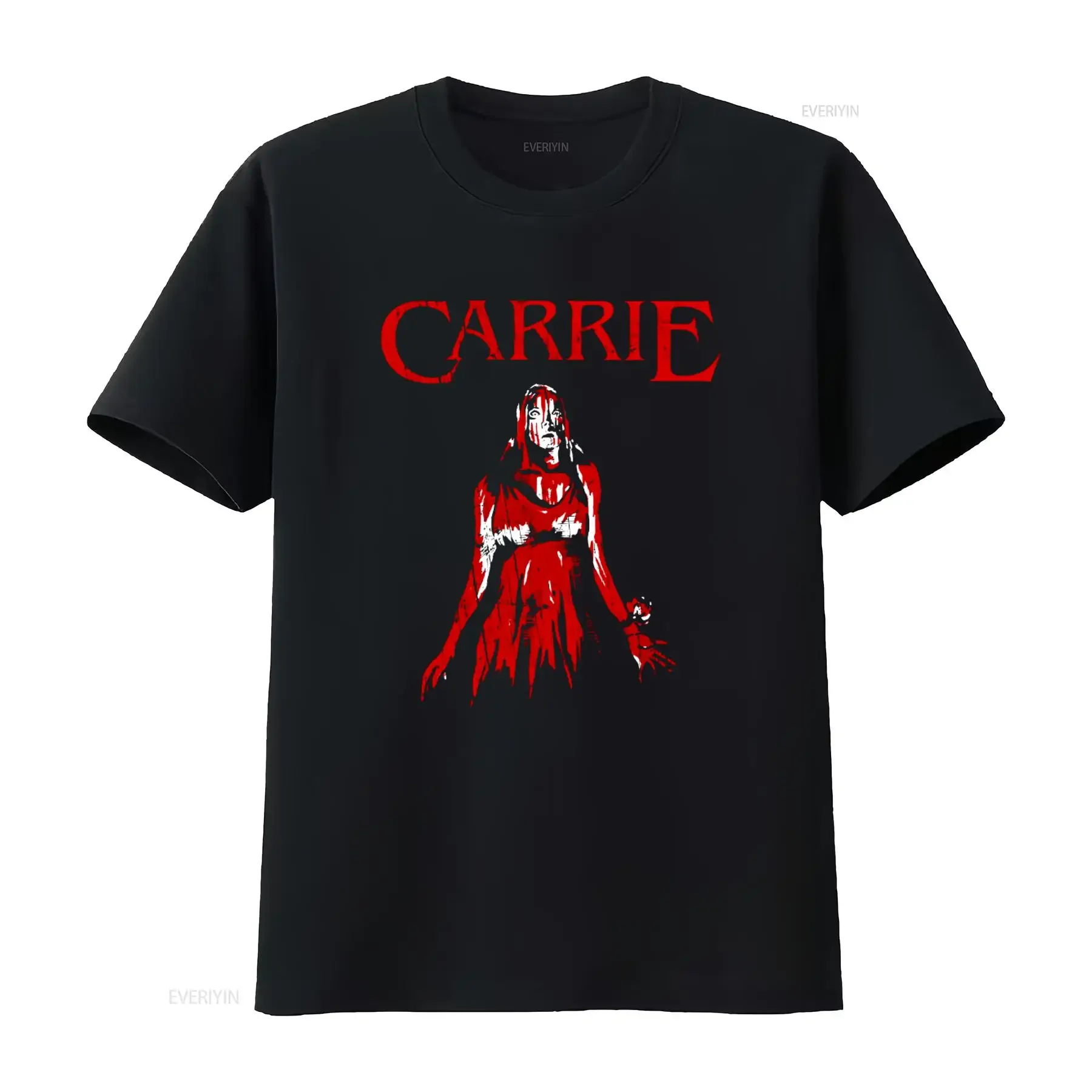 Carrie Horror Movie Vintage Aesthetic Stephen King Distressed T Shirt vintage Washed Breathable Unisex homme Stylish
