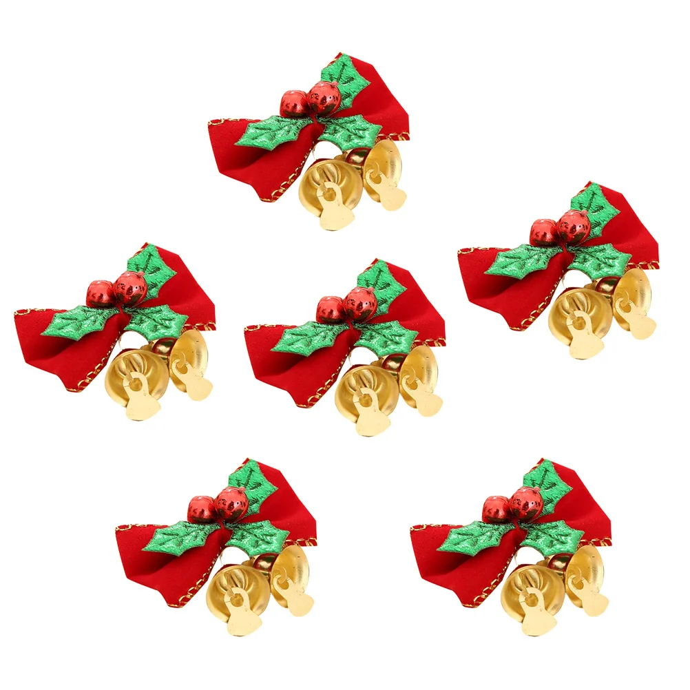 

6Pcs Christmas Bow-Knot Pendant Set Festive Hanging Decorations for Tree Fireplace Wall Door Gift Party Garland