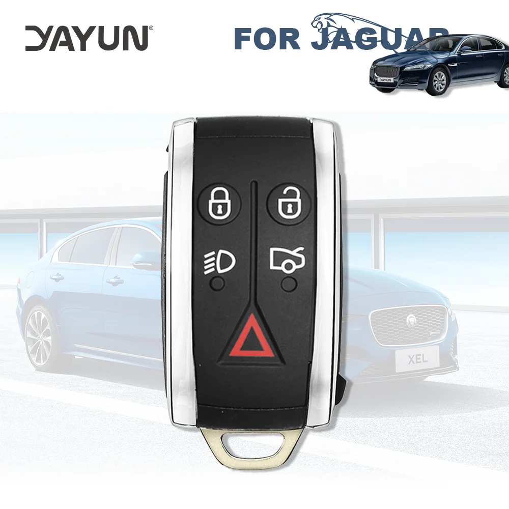 YAYUN 5 Buttons Smart Car Remote Key Fob Shell With Logo For Jaguar XF Fob 2007 - 2012 Housing Blanks Fob Case Cover Replaceme