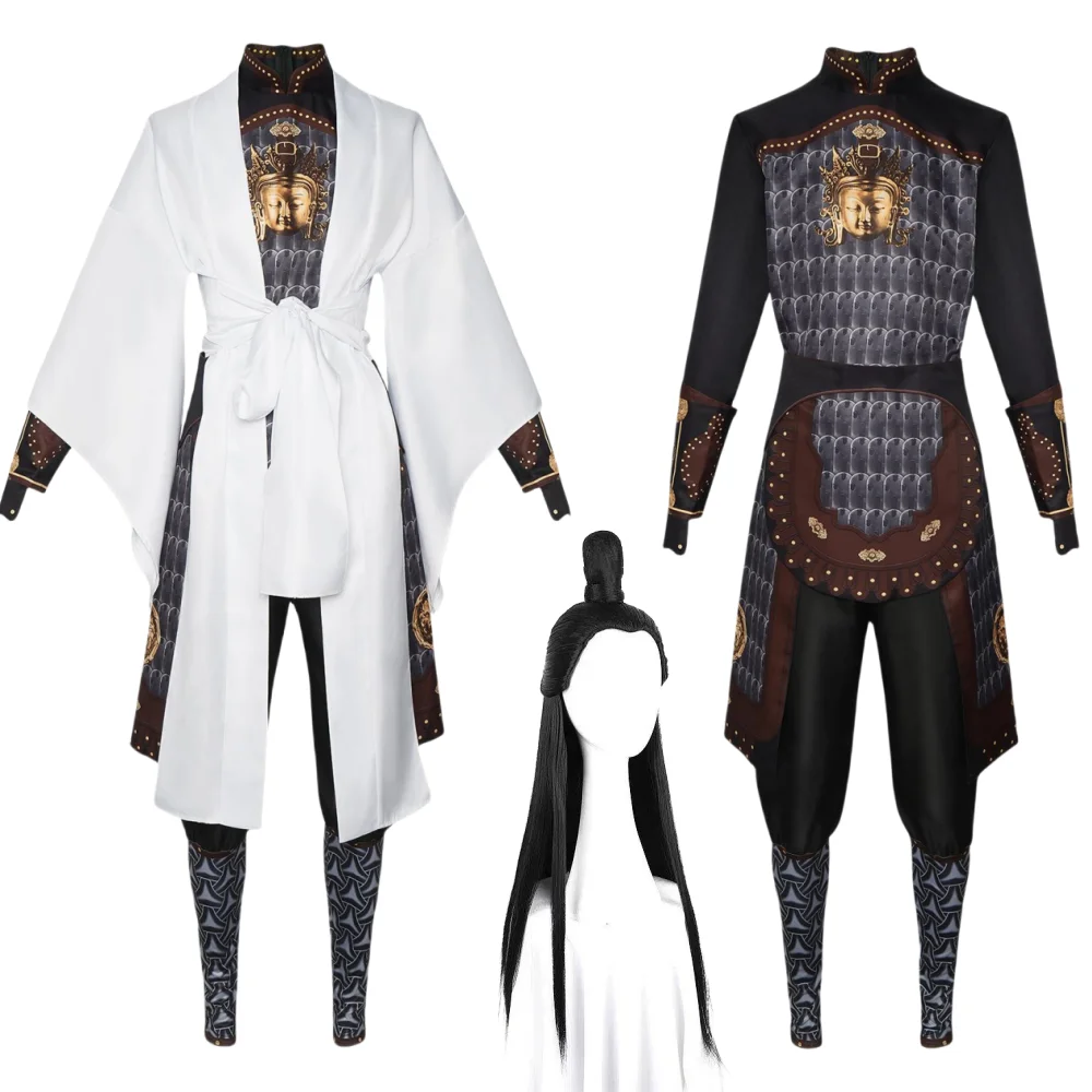 

Аниме-игра Black Myth: Wukong Er Lang Shen, костюм для косплея, комплекты париков, комплекты костюмов Yang Jian, комплекты костюмов для вечеринки на Хэллоуин
