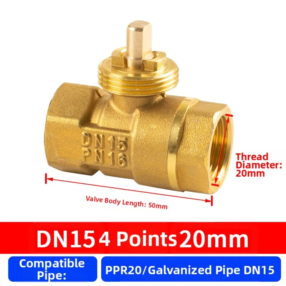 Electric Brass Ball Valve Body 2 Way Threaded DN15 DN20 DN25 for Hot and Cold Water Flow Control in HVAC Systems