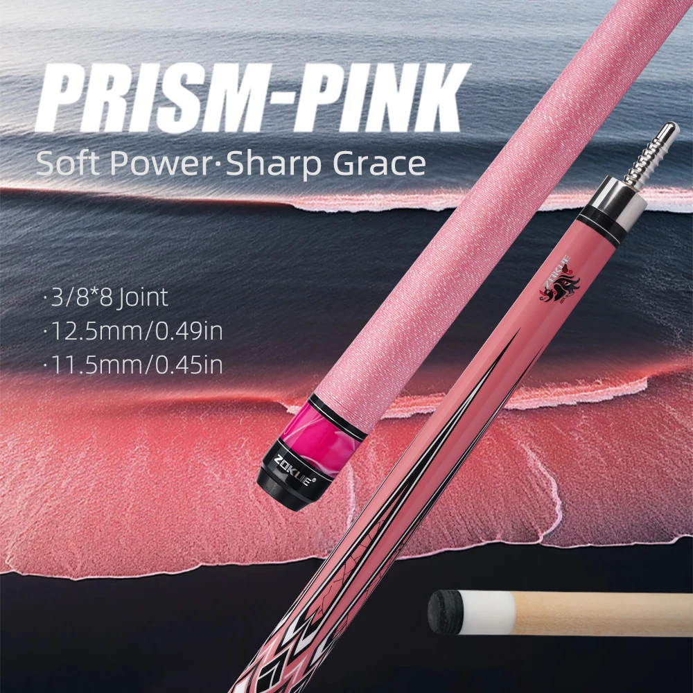 

Zokue Pink Pool Cue 11.5/12.5mm North American Hard Maple Shaft for billiards Cue Set