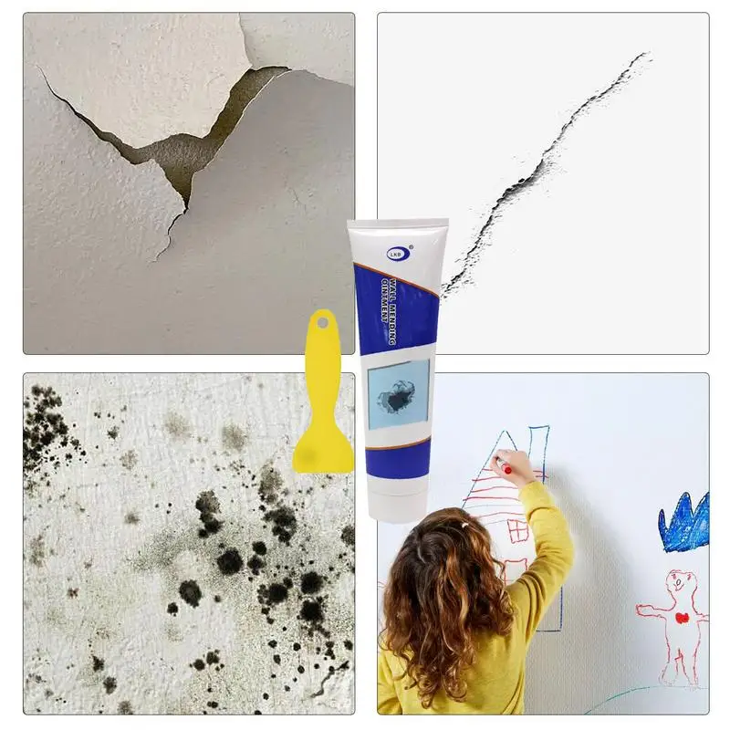 Waterproof Wall Mending Agent 250g Wall Repair Cream With Scraper Paint Valid Mouldproof Quick-Drying Patch Restore