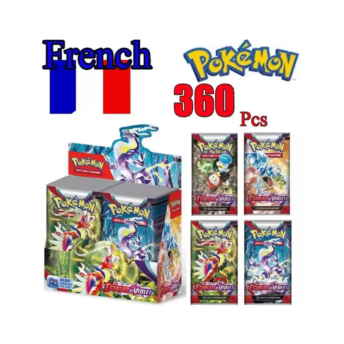 New 360Pcs French Pokemon Card ORIGINE PERDUE SCARLET VIOLET 151  Lost Origin Pokémon Booster Battle Transaction Card Kid Gift