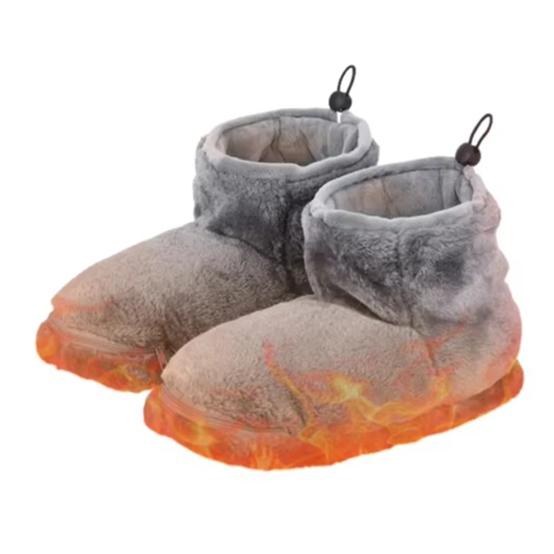 BAAG-USB Heater Foot Shoes Winter Warm Snow Boots Comfortable Plush Warm Electric Slippers Feet Heated Shoes For Women Men