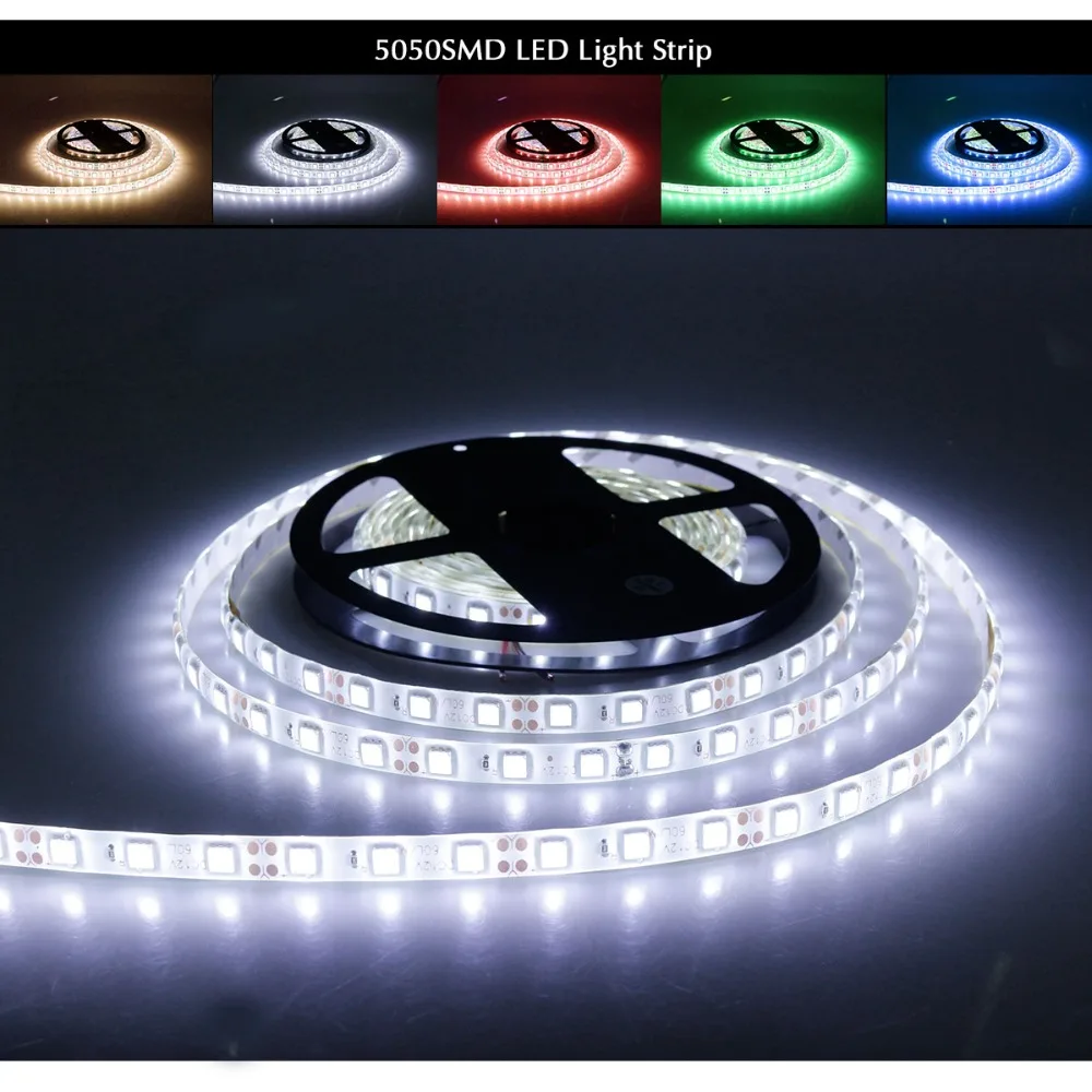 

5 м RGB Светодиодная лента 5050 SMD Водонепроницаемая IP65 IP20 DC 12 В 60 светодиодов/м Fita гибкая лента Светодиодная лента лампа для рождественских праздников