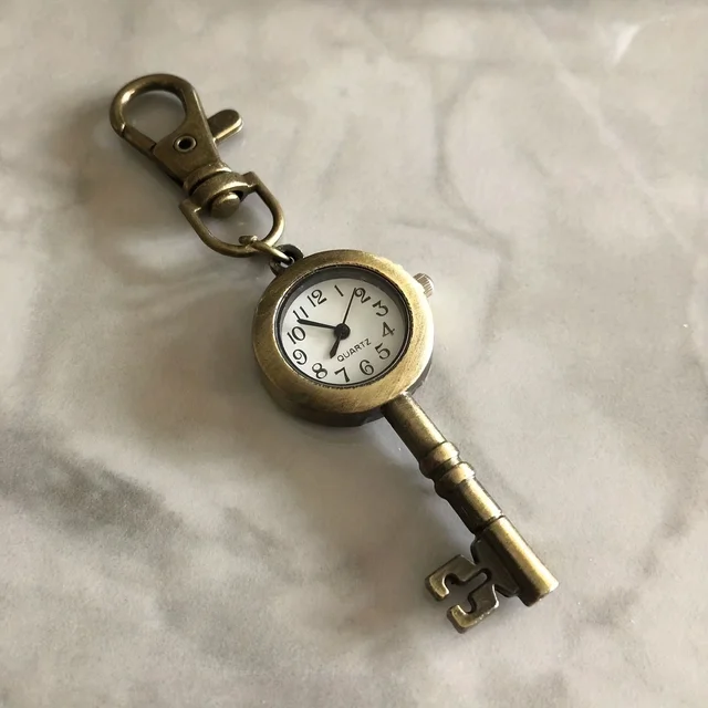 1PC Brelok do kluczy Vintage zegarek kieszonkowy Brązowy zegarek kieszonkowy Dream Key Kwarcowy zegarek kieszonkowy Vintage Fine Chain Kwarcowy zegarek kieszonkowy