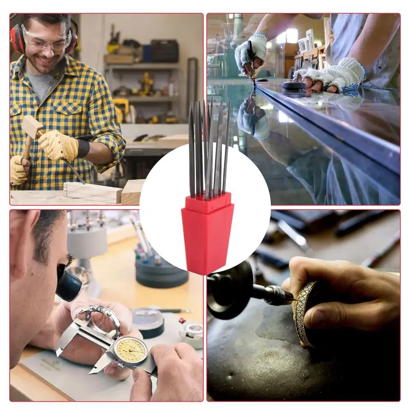 ABFU-10Pcs Small Needle Files Set 140Mm Jewelry Tools Beading Hobby Crafts Carving Repair Cutting Tool