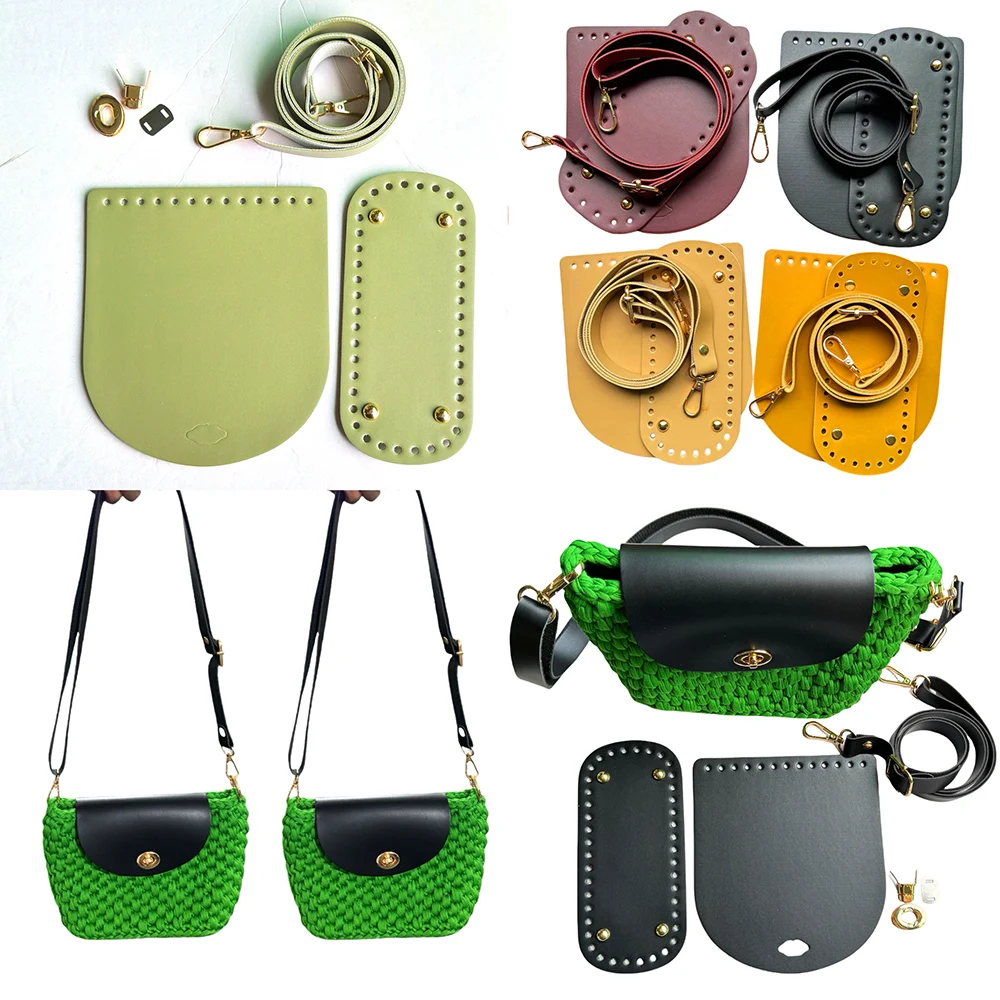 

Handmade Handbag Bag Set Leather Bag Bottoms With Hardware Package Accessories HandBag Shloulder Straps DIY Crochetbag Backpack