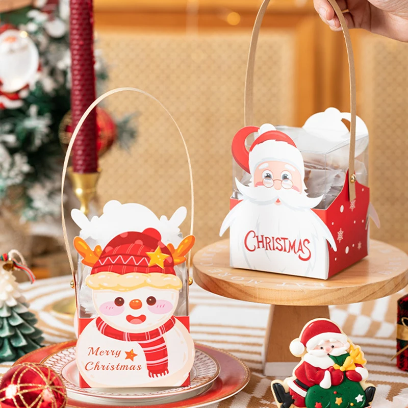 

Christmas Gift Boxes Santa Snowman Packaging Boxes Handheld Boxes Creative Packaging Boxes Gift Boxes for Apple Snacks Candy