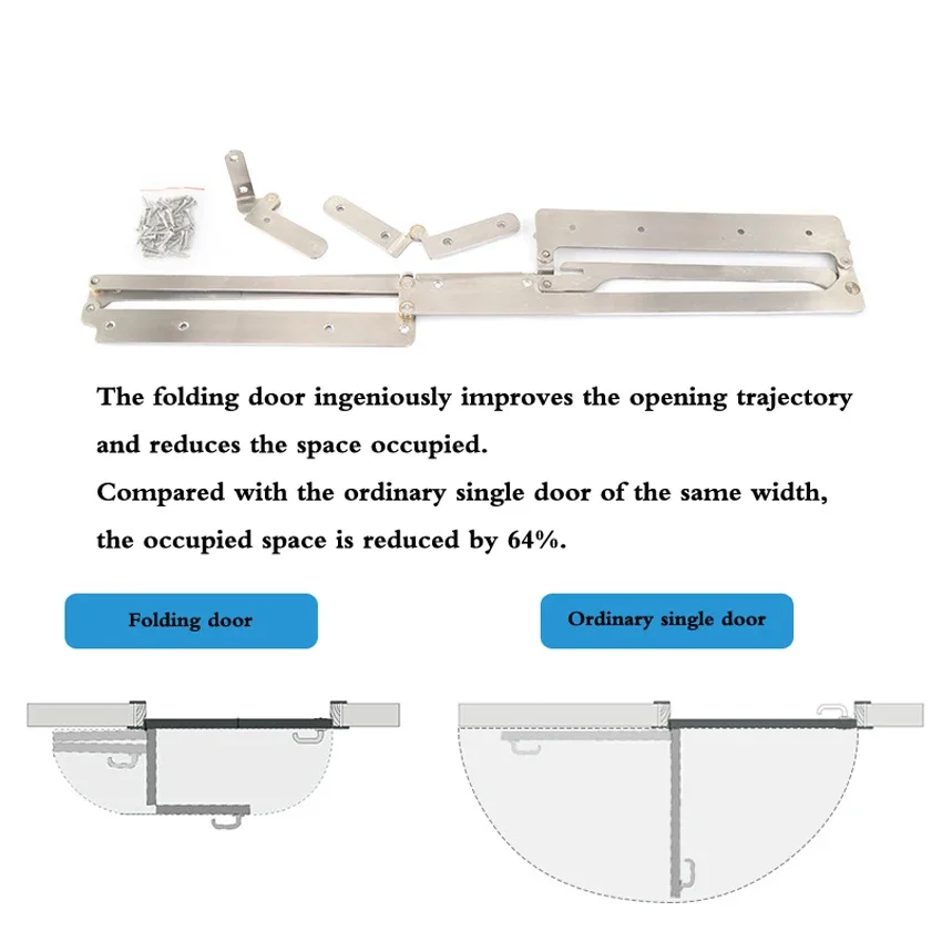 180° Folding Door Pure 304 Stainless Steel Hardware Accessories Flat Folding Door/Bi-folding Door Functional Parts Hardware Sets