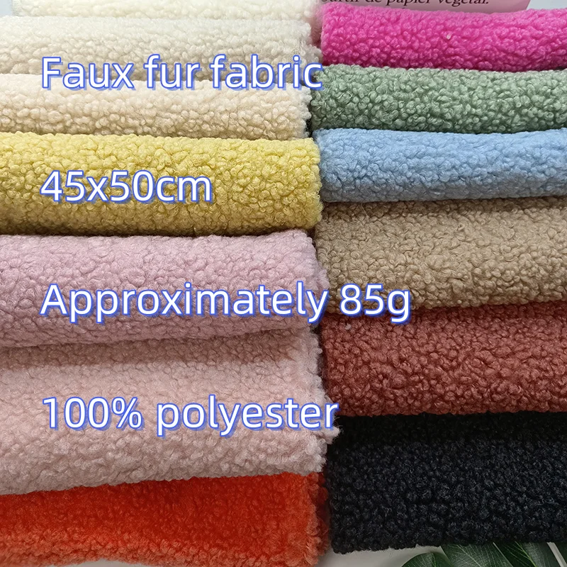 Faux Fur Fabric 45x50cm Plush Fabric 100% Polyester Minky Fabric Eco-friendly DIY Sewing Fabric DIY Handmade/sleepwear Fabric