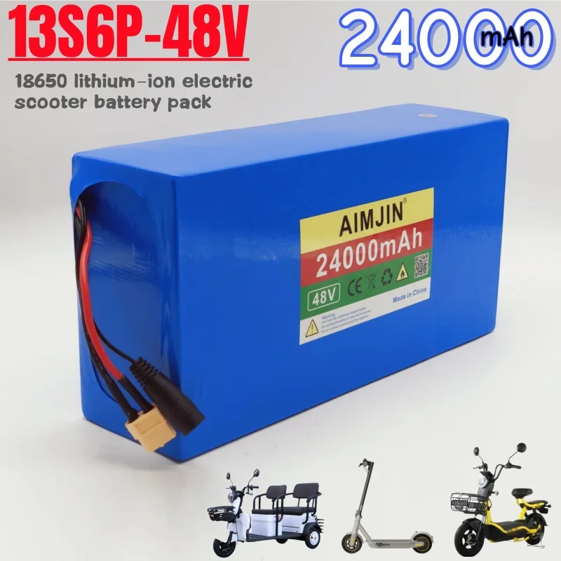 

New 48V 24ah 13s6p Lithium Battery Pack Citycoco Motorized Scooter Batteries Built In 50A BMS