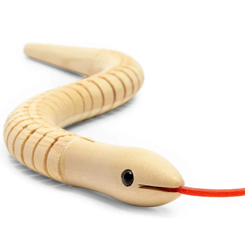 3Pcs Unfinished Wooden Wiggly Snakes Novelty Prank Gadgets Party Favors Gift For Kids Juguetes Baratos Para Niños