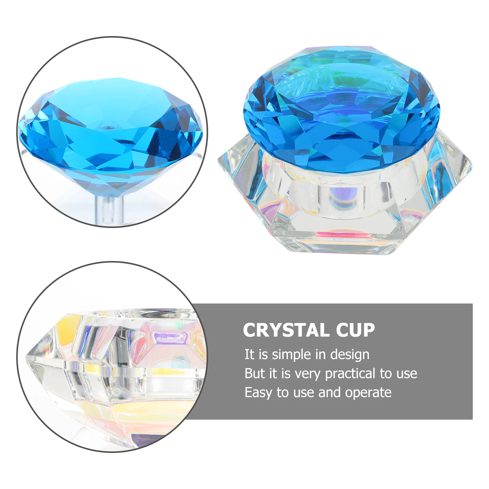 Хрустальная чашка для дизайна ногтей, крышка для маникюра, акриловая жидкая пудра, стекло, легкая портативная резная ручка, чашка для мытья, принадлежности для дизайна ногтей