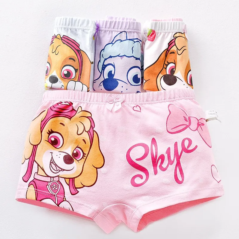 4pcs/set Genuine Paw Patrol Original girls Undepants Skye Everest Cotton Underwear 2-4-6-8-year-old kids Children Birthday gift