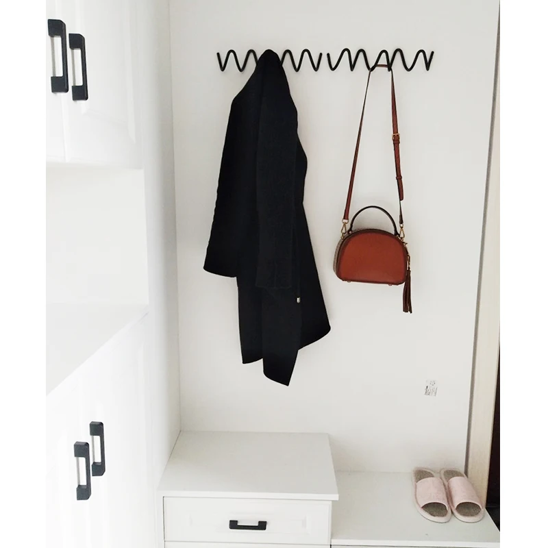 Modern Black Coat Rack Hook Wall Metal Design Mount Coat Rack Clothing Accesories Bedroom Maison Accessories Clothes Stand