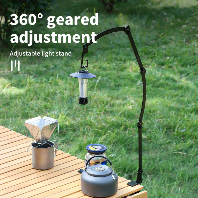 

Outdoor Multifunctional Desktop Light Stand Foldable Camping Light Stand Portable Adjustable Hanging Light Metal Stand