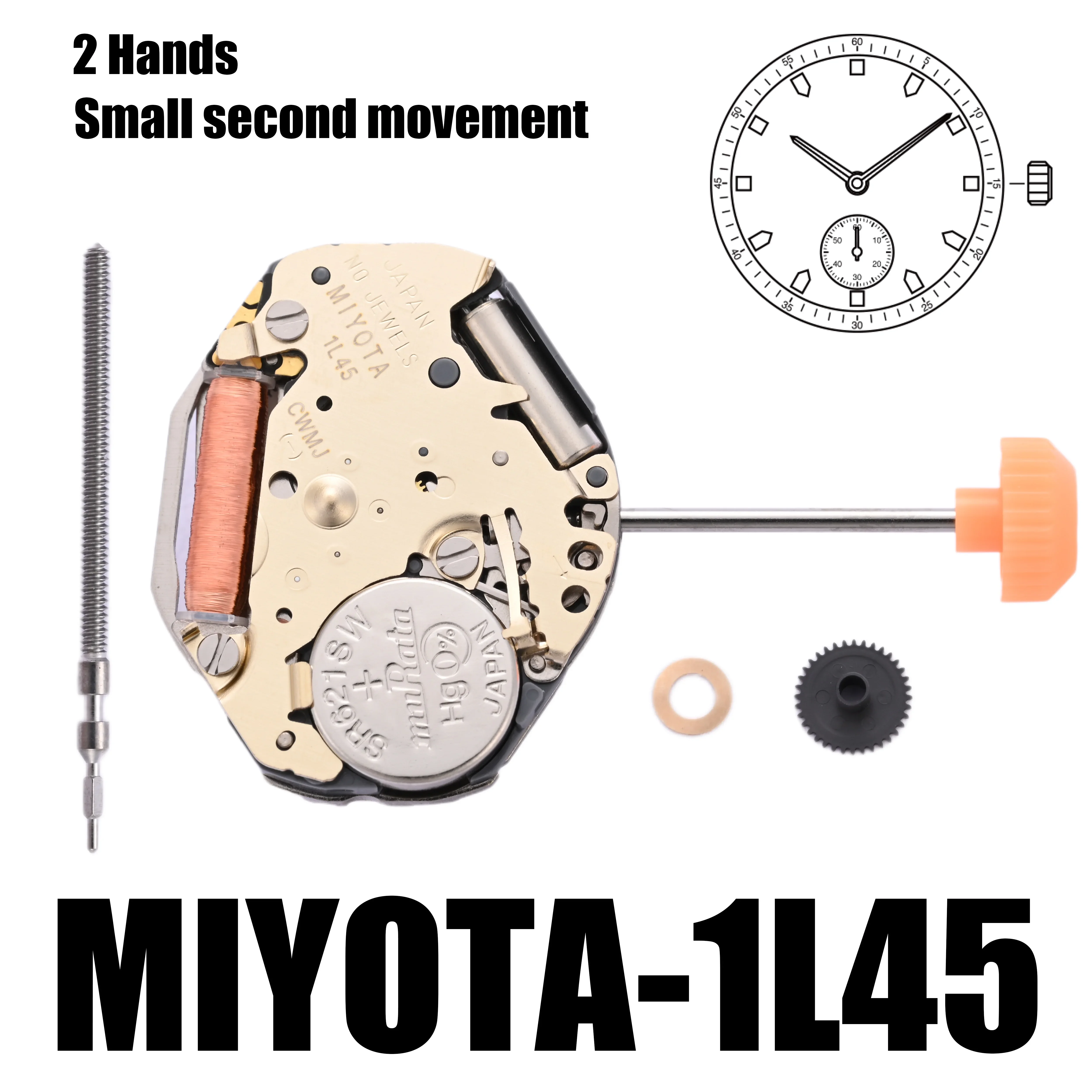 MIYOTA 1L45 Standard｜Movements MIYOTA Watch Movement Cal.1L40, Small Second, Standard Movement.Size:6 3/4×8''' Heigh:2.93mm