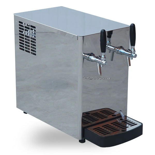 Top counter draft beer cooler with dual tap for dispenser equipment