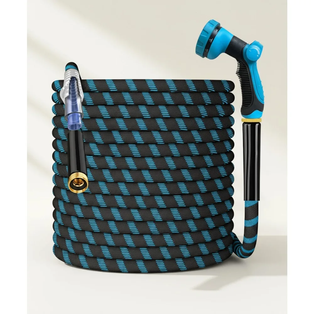 

200Ft Garden Water Hose with 10-Pattern Spray Nozzle, Lightweight Kink-Free Leak-Proof Hose Pipe for Outdoor Use